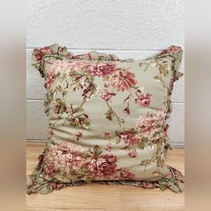 Shabby Chic Throw Pillow Vtg French Country Cottage Ruffle No Tag